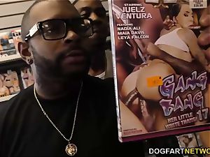 ass-fuck mega-slut Lexi Lowe gets group-fucked in a movie store